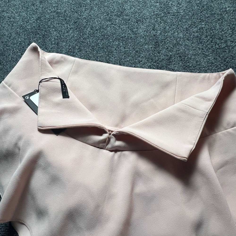 Zara Woman Pink Tiered Ruffle Skort High Waist Mini Skirt Shorts L - Picture 7 of 11